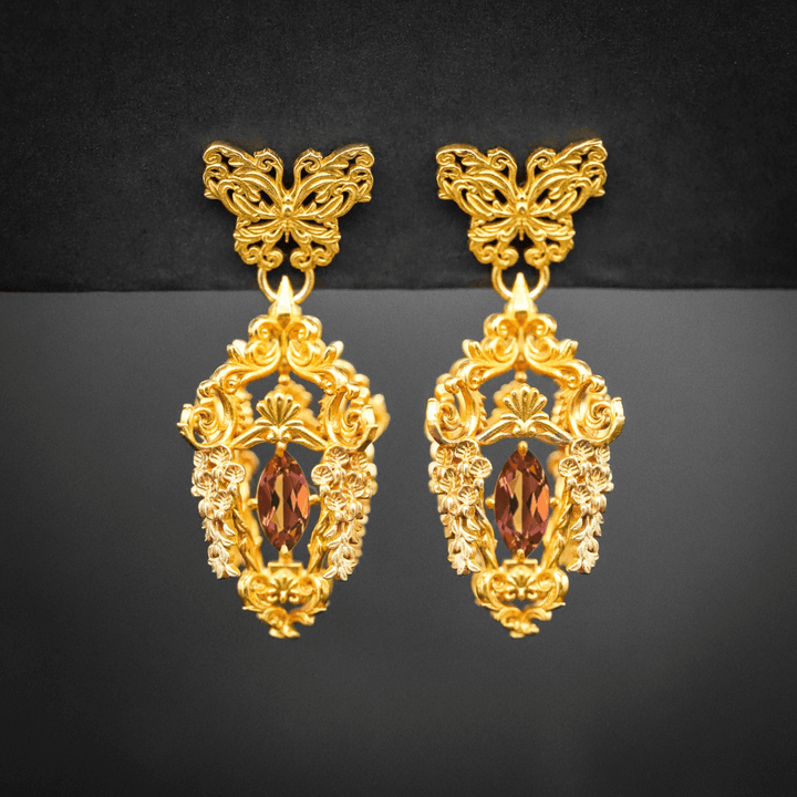 Wisteria Lantern Earrings (Butterfly Studs)