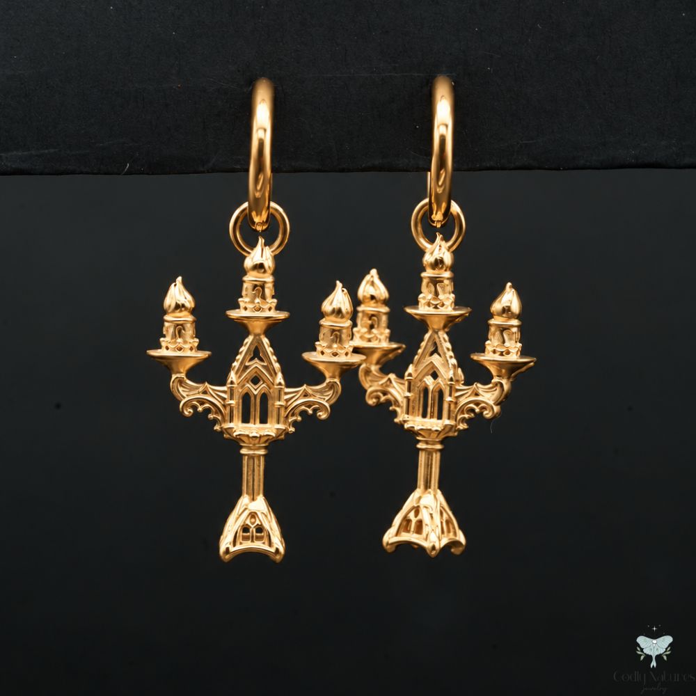 Vesper Candelabra Earrings: Candle Flame