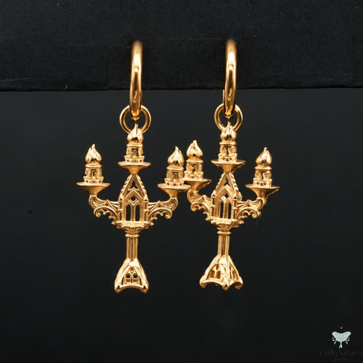 Vesper Candelabra Earrings: Candle Flame