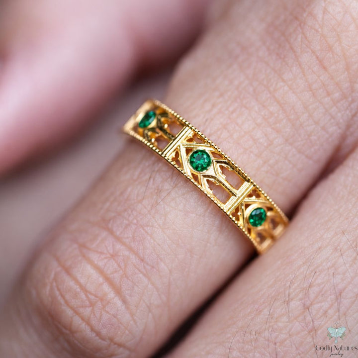 Infinity Band Ring - EMERALD