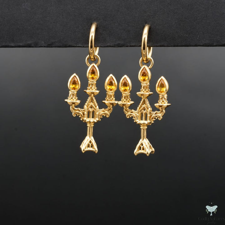 Vesper Candelabra Earrings: Jewel Flame