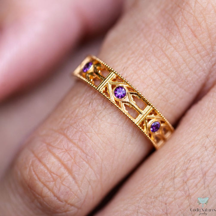 Infinity Band Ring - AMETHYST
