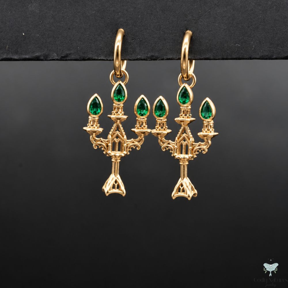 Vesper Candelabra Earrings: Jewel Flame