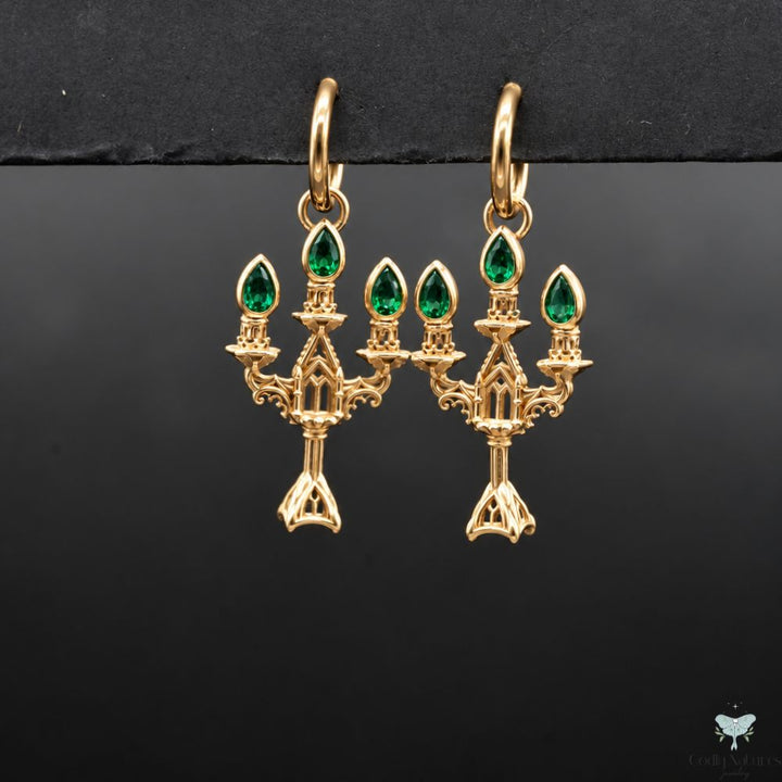 Vesper Candelabra Earrings: Jewel Flame