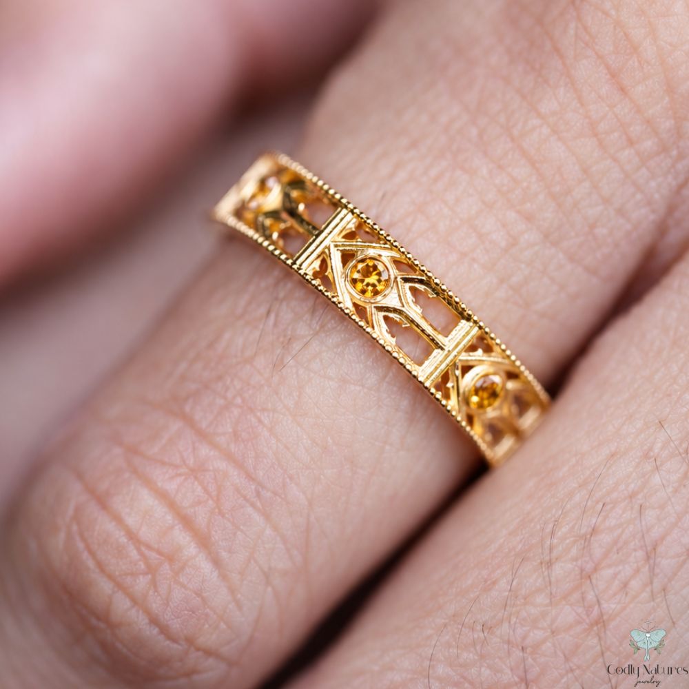 Infinity Band Ring - CITRINE