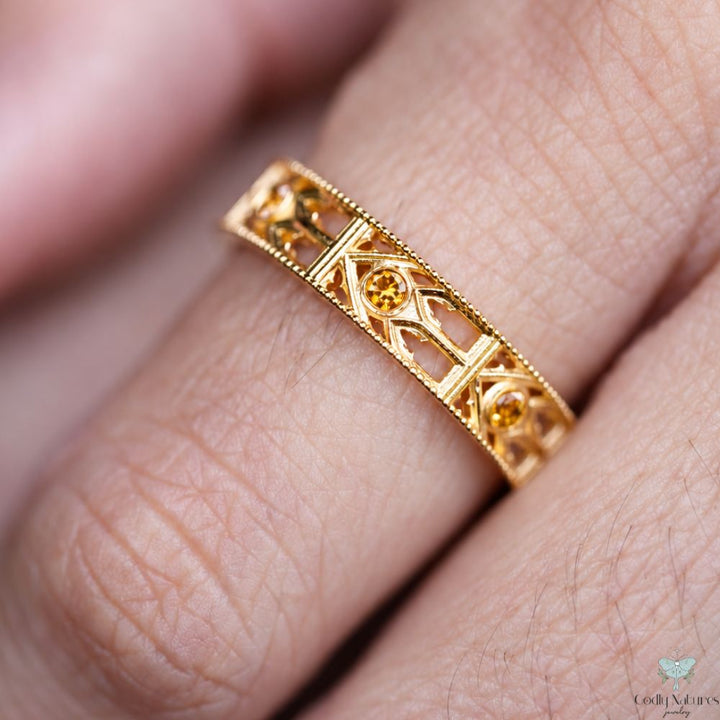 Infinity Band Ring - CITRINE