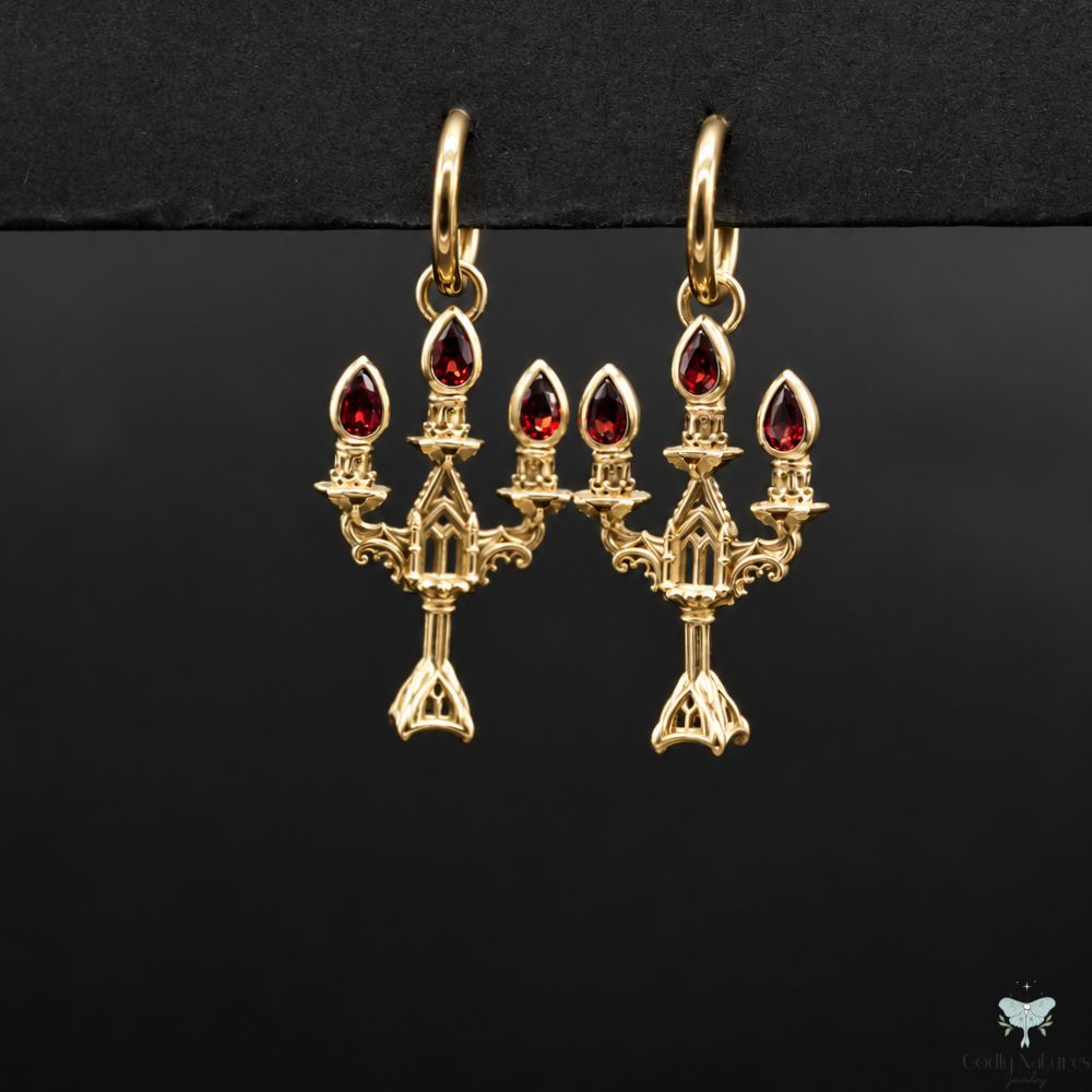 Vesper Candelabra Earrings: Jewel Flame