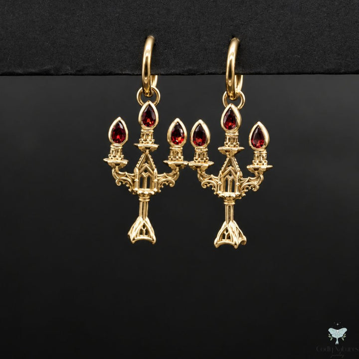 Vesper Candelabra Earrings: Jewel Flame