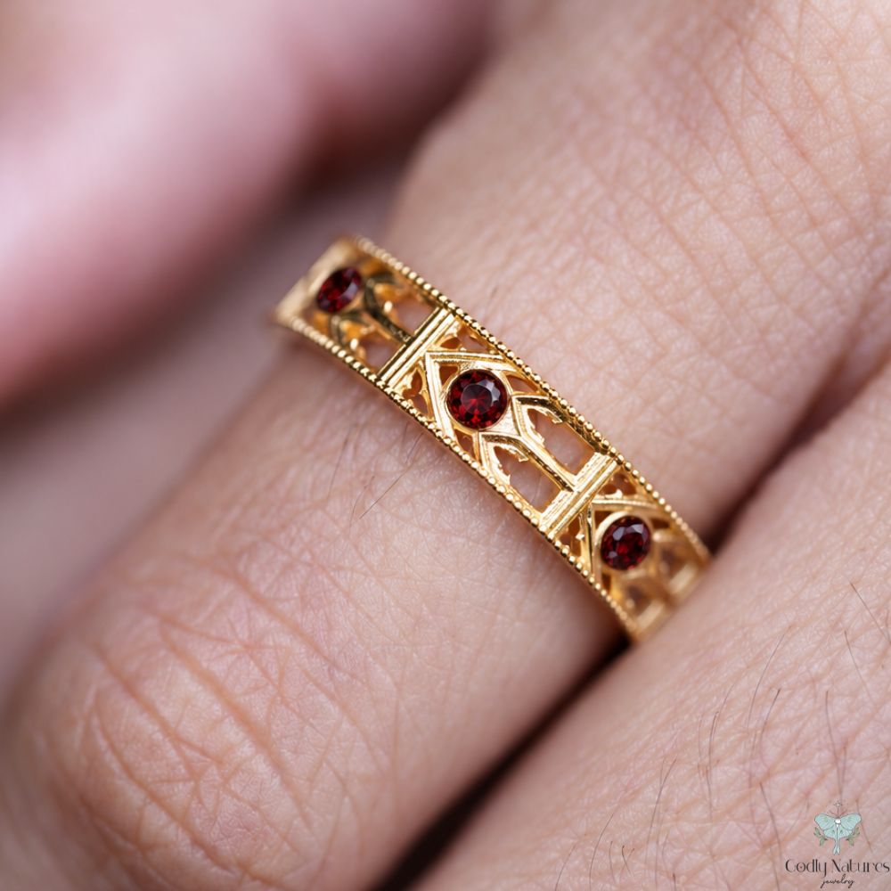 Infinity Band Ring - GARNET