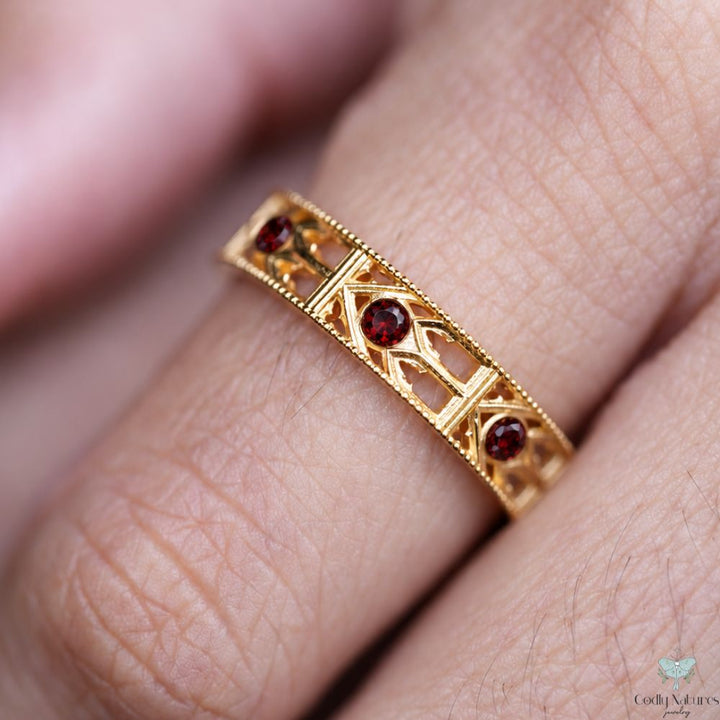 Infinity Band Ring - GARNET