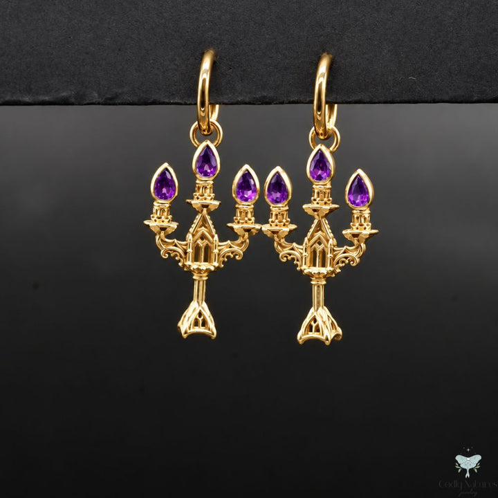Vesper Candelabra Earrings: Jewel Flame