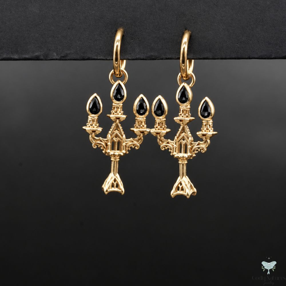 Vesper Candelabra Earrings: Jewel Flame