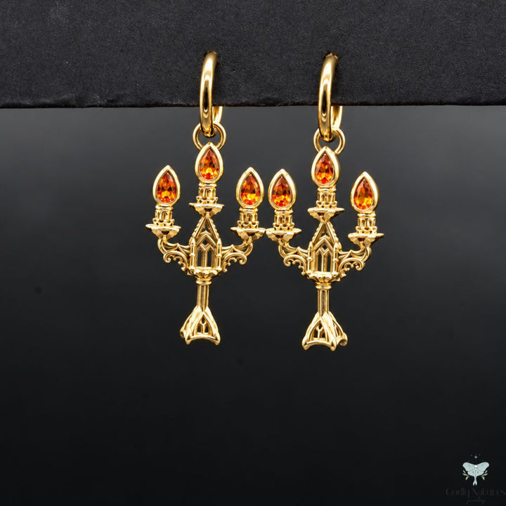 Vesper Candelabra Earrings: Jewel Flame