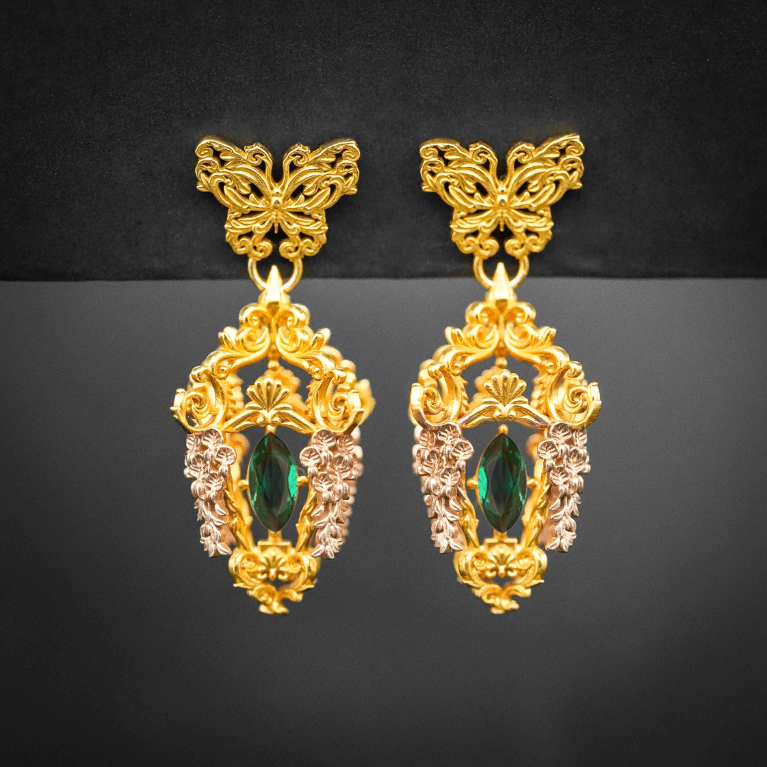 Wisteria Lantern Earrings (Butterfly Studs)