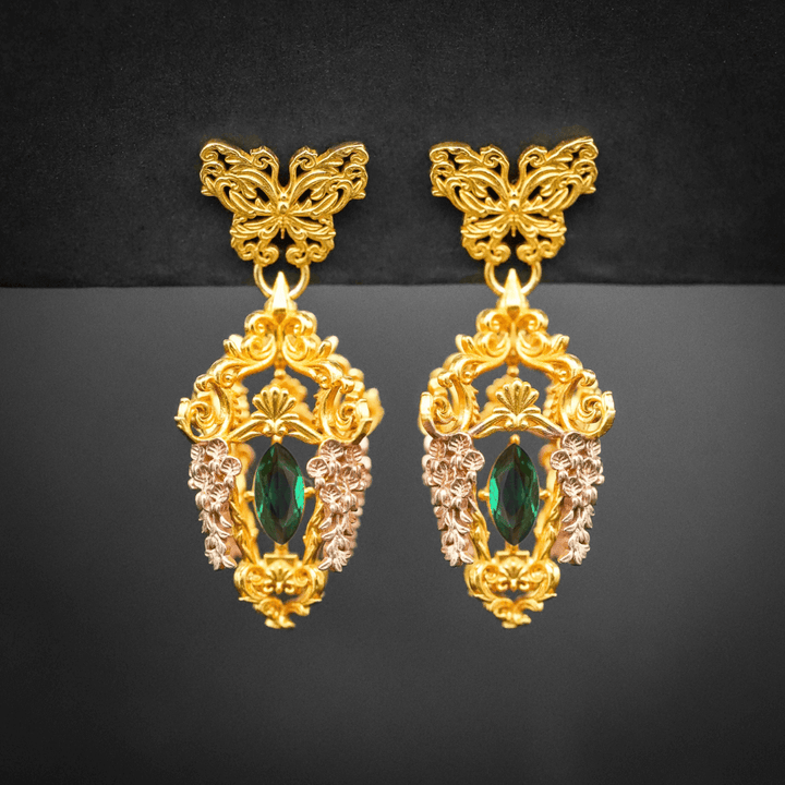 Wisteria Lantern Earrings (Butterfly Studs)