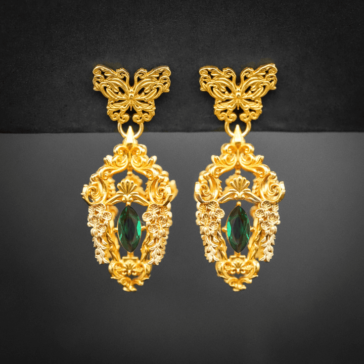 Wisteria Lantern Earrings (Butterfly Studs)