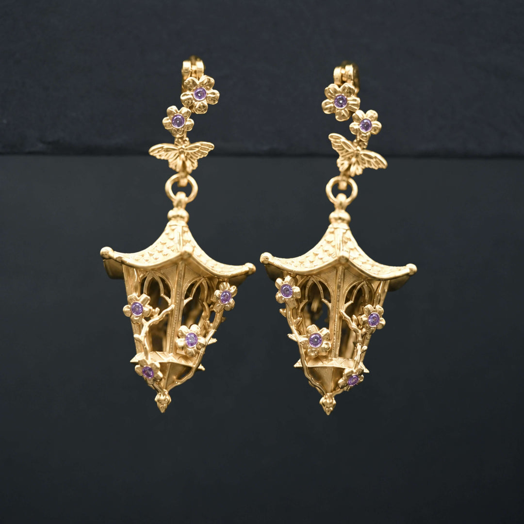 Sakura Lantern Earrings (With Gemstones) PAYMENT PLAN