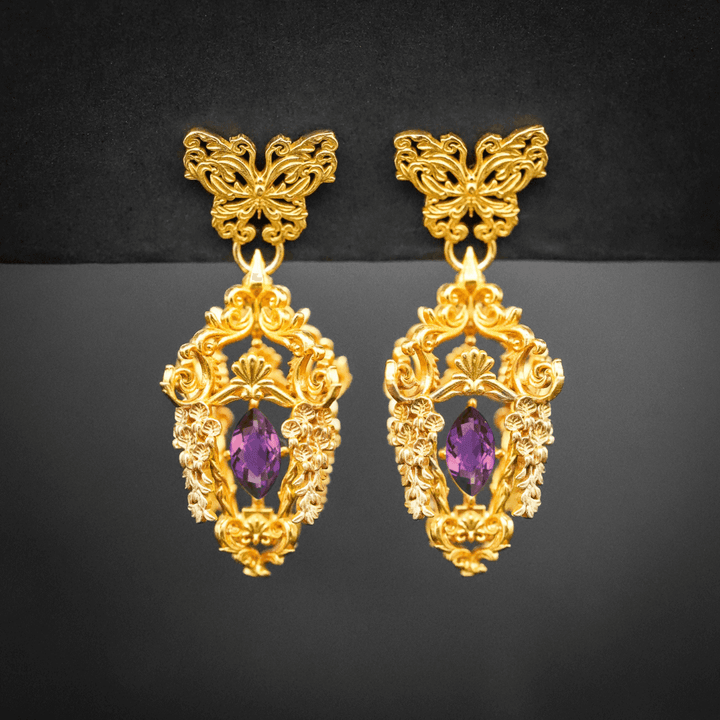 Wisteria Lantern Earrings (Butterfly Studs)