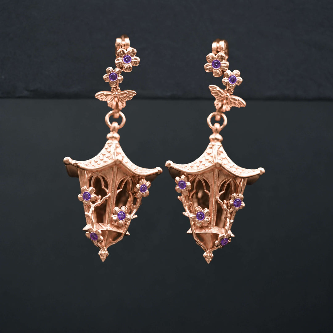 Sakura Lantern Earrings (With Gemstones) PAYMENT PLAN