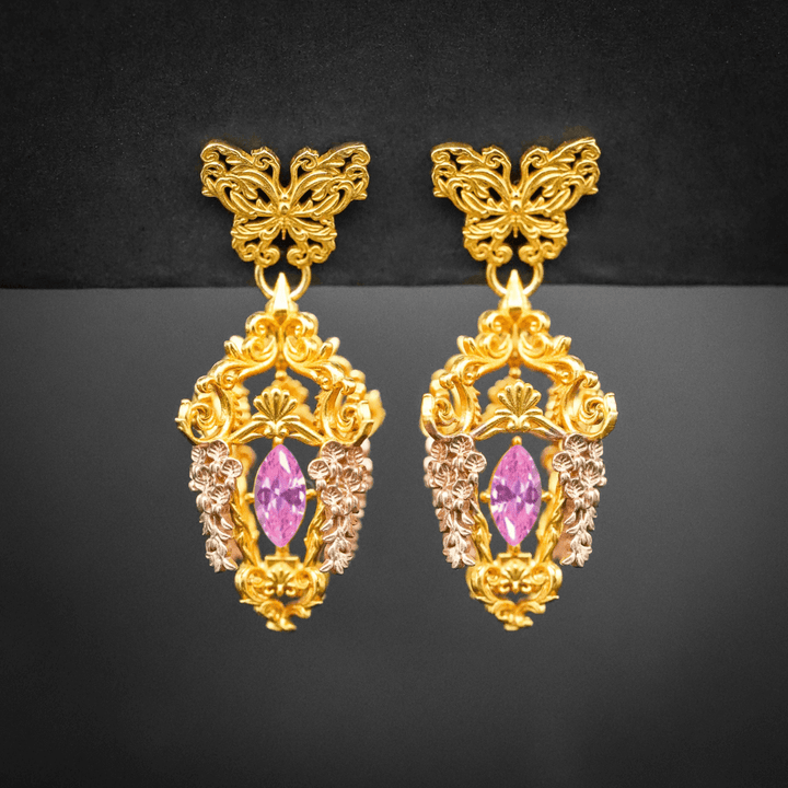Wisteria Lantern Earrings (Butterfly Studs)