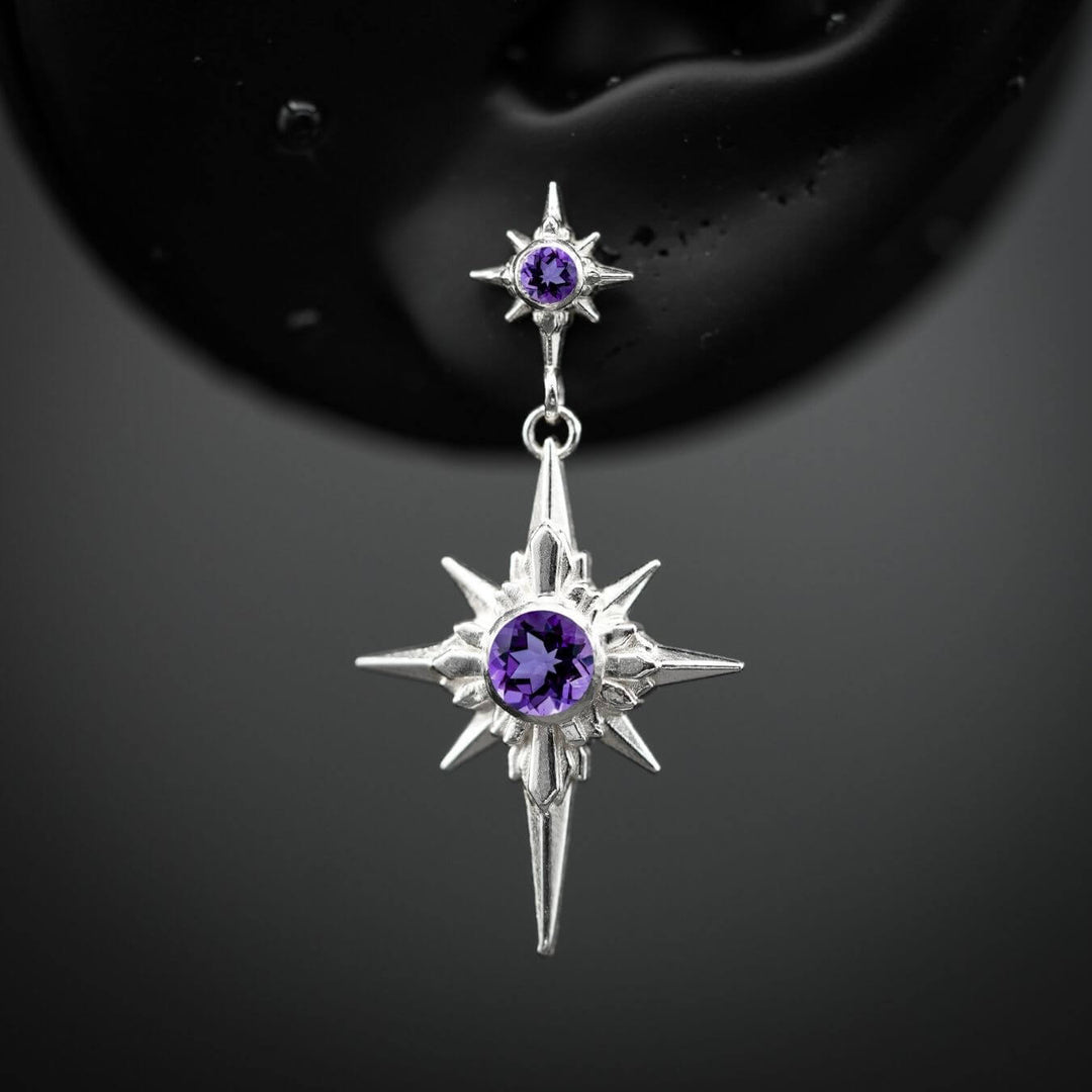 North Star Earrings - Star Studs (With Gemstones) PAYMENT PLAN