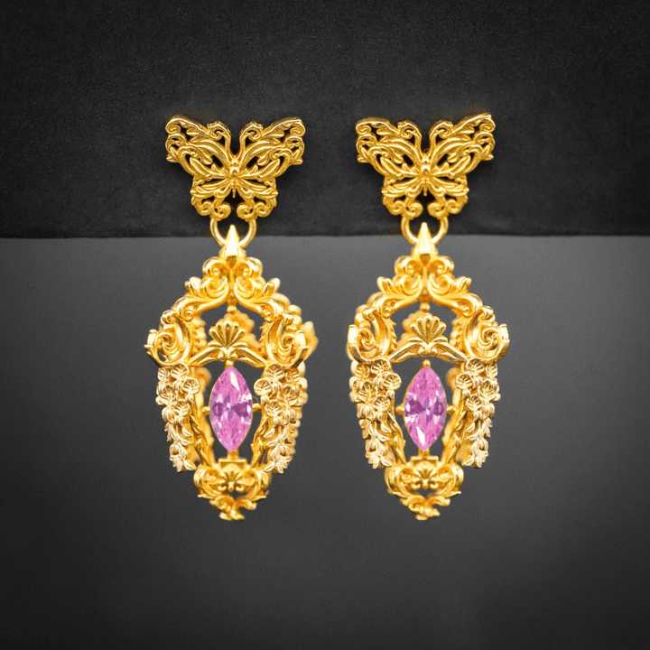 Wisteria Lantern Earrings (Butterfly Studs)