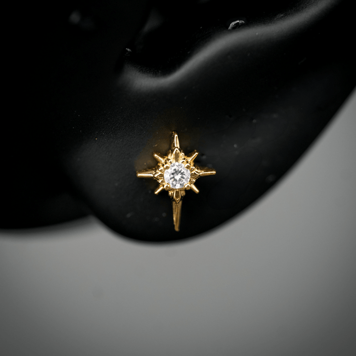 North Star Studs (With Gemstones)