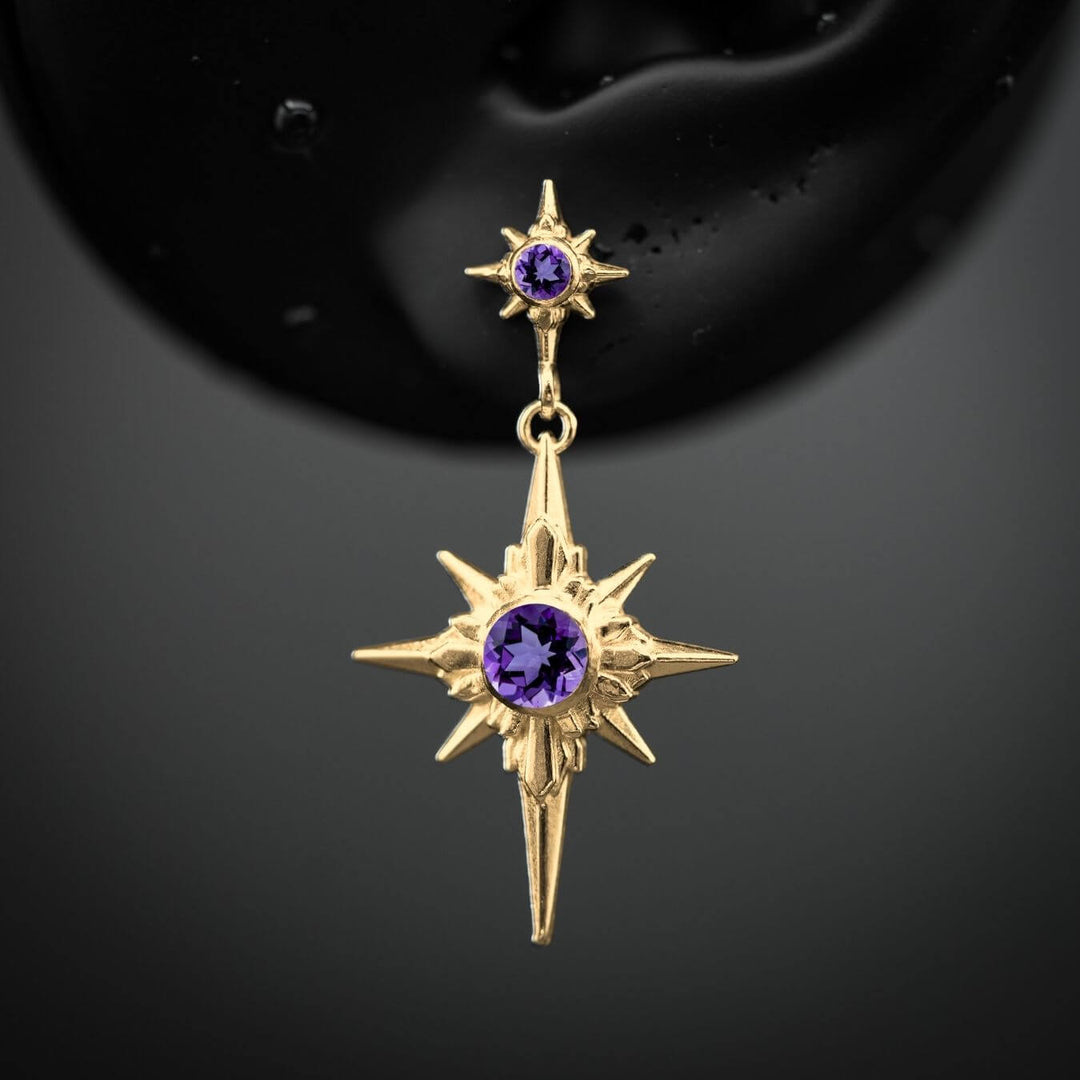 North Star Earrings - Star Studs (With Gemstones) PAYMENT PLAN