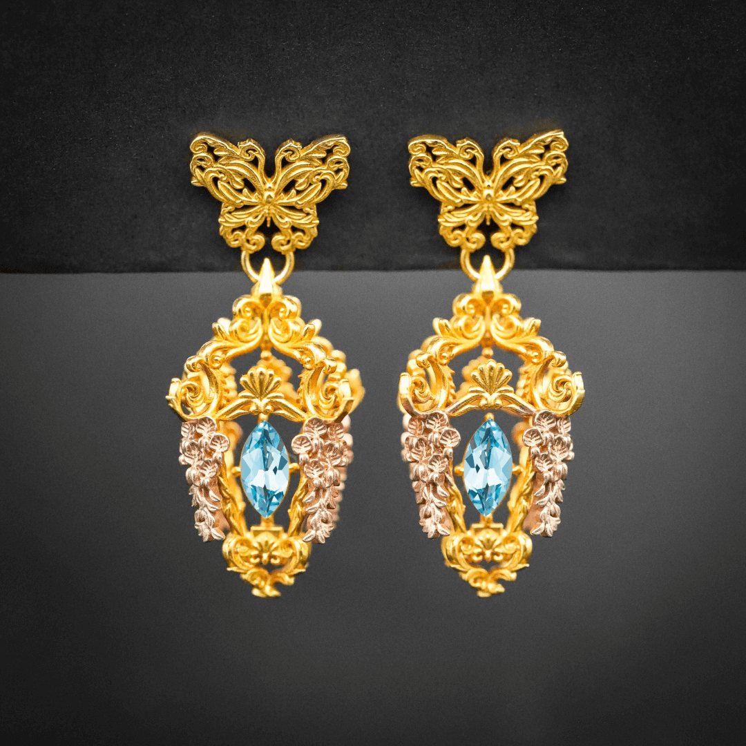 Wisteria Lantern Earrings (Butterfly Studs)