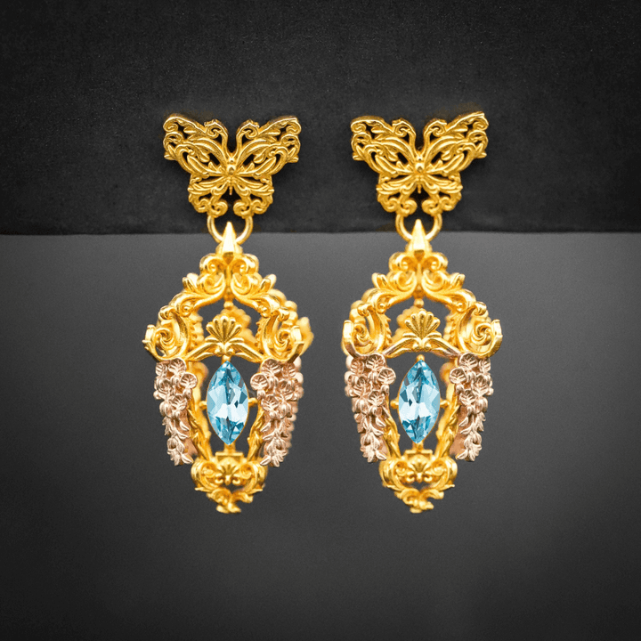 Wisteria Lantern Earrings (Butterfly Studs)