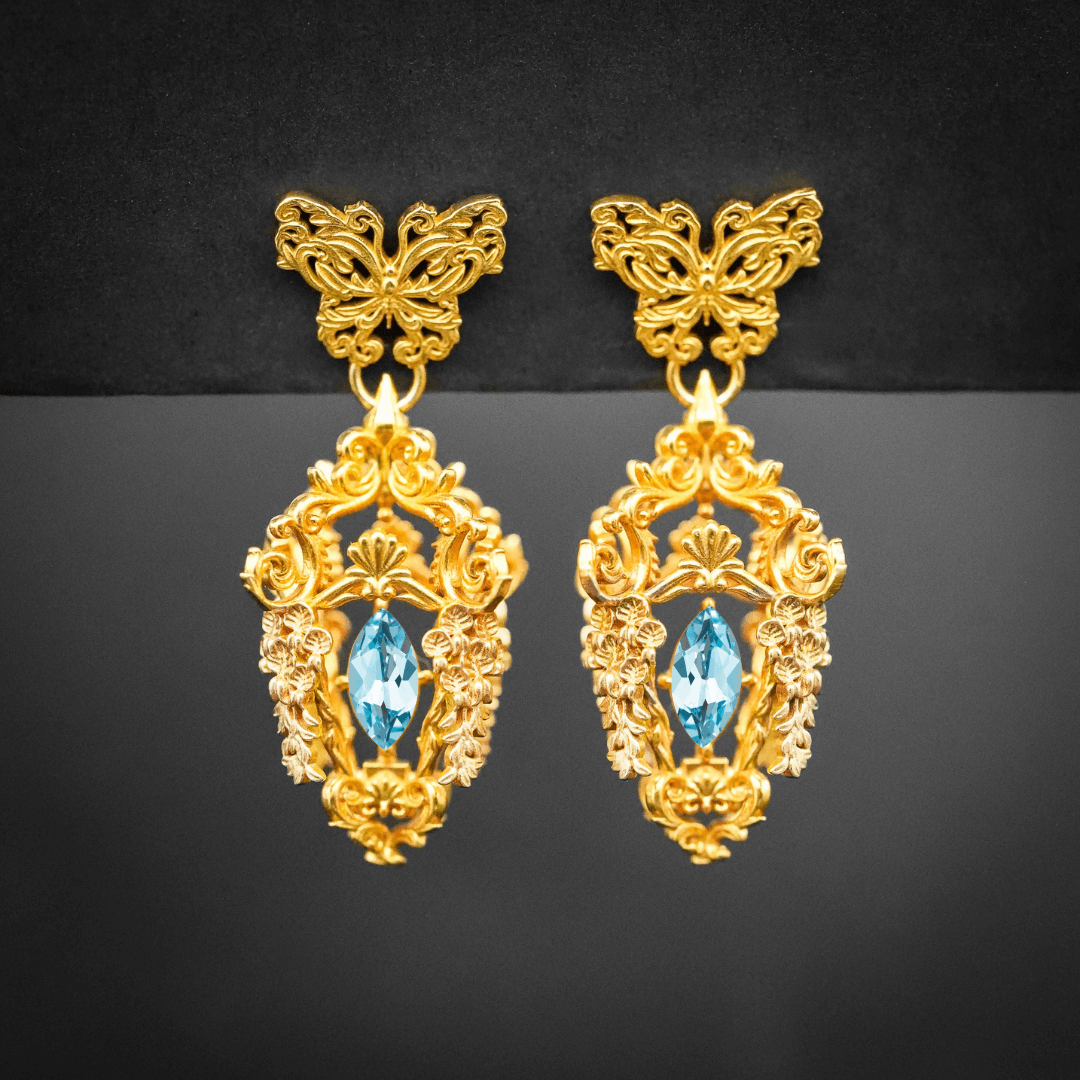 Wisteria Lantern Earrings (Butterfly Studs)