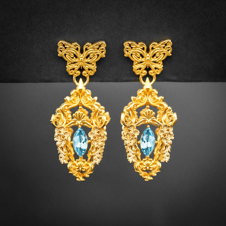 Wisteria Lantern Earrings (Butterfly Studs)