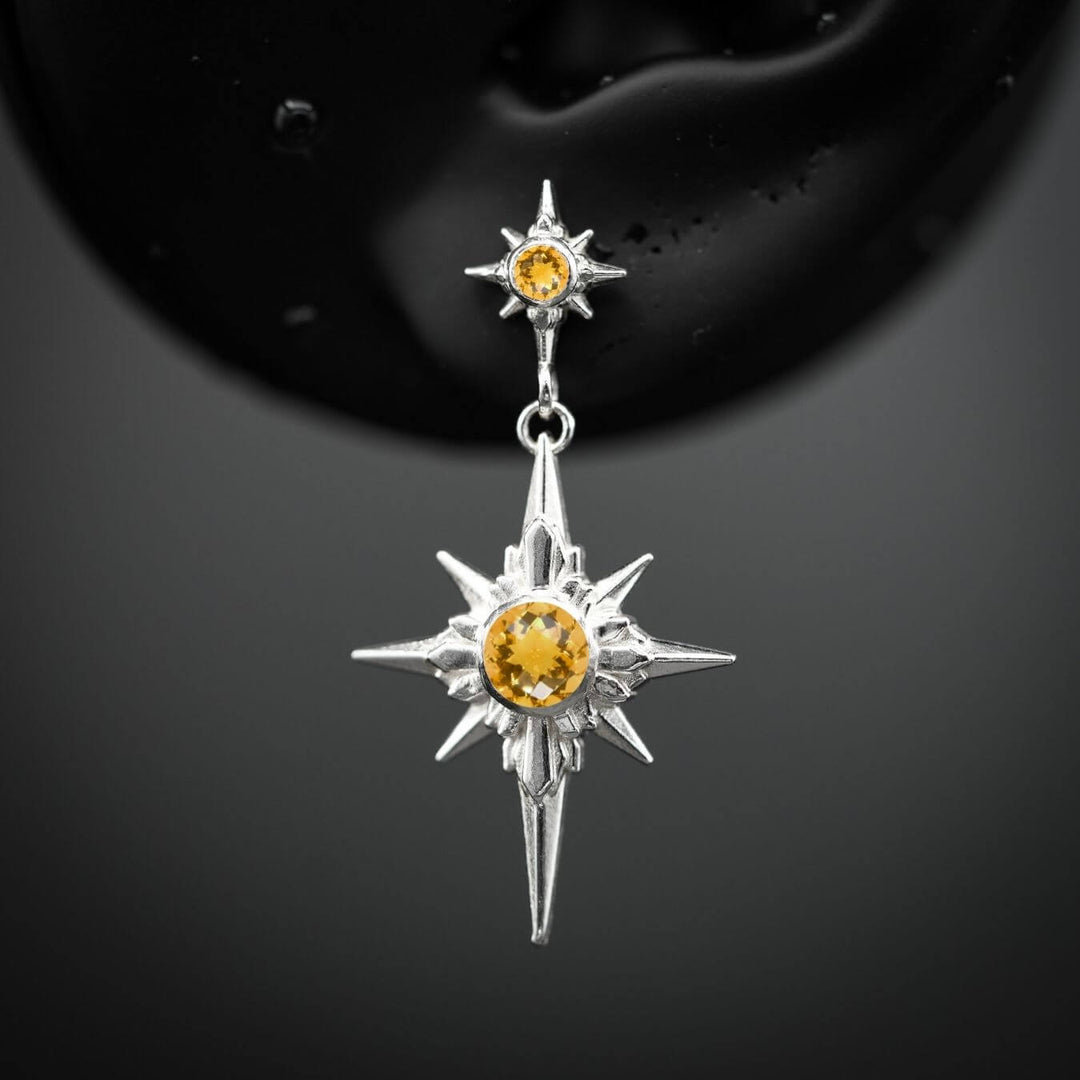 North Star Earrings - Star Studs (With Gemstones) PAYMENT PLAN