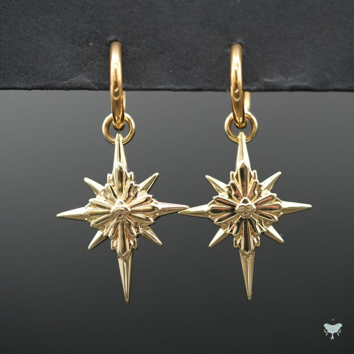 North Star Earrings - Titanium Hoops (Without Gemstones)