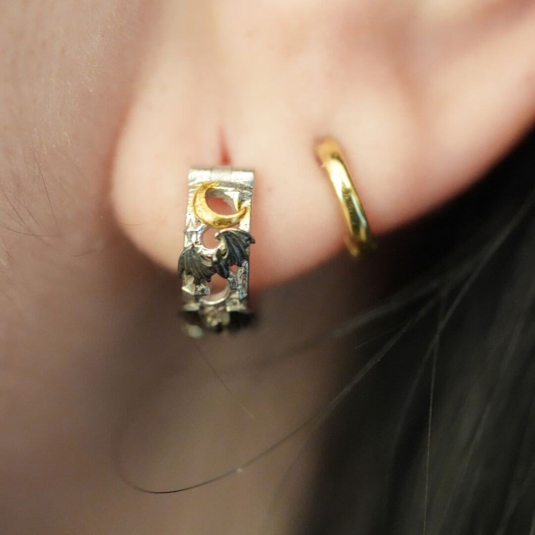 Angelica's PRE-ORDER 12mm Bat Hoop Earrings