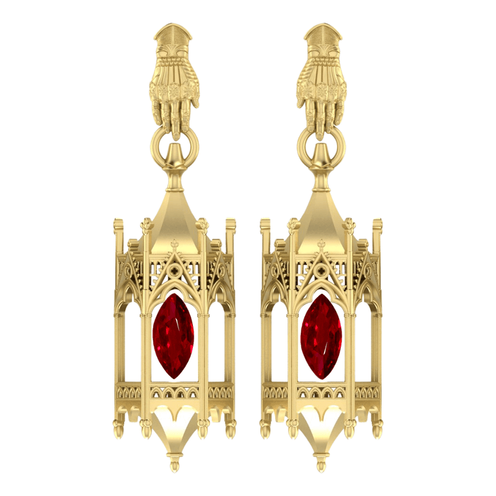 PAYMENT PLAN Knights Lantern Earrings W/ Gauntlet Studs