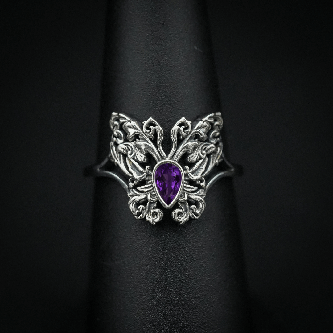 PAYMENT PLAN Amethyst Rococo Butterfly Ring