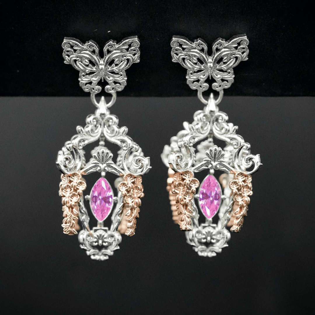 PAYMENT PLAN Wisteria Lantern Earrings (Butterfly Studs)
