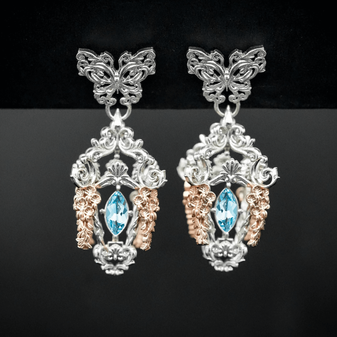 Wisteria Lantern Earrings (Butterfly Studs)