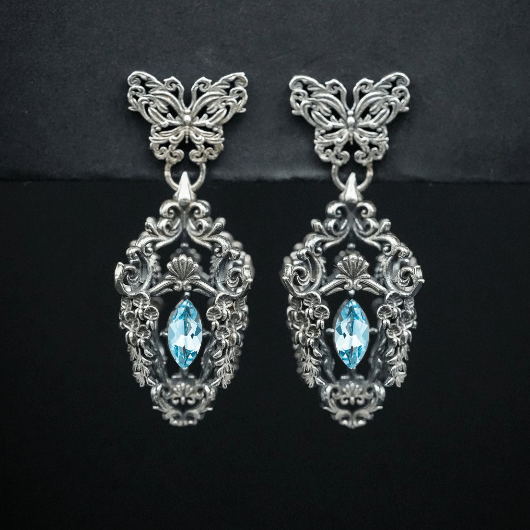 Wisteria Lantern Earrings (Butterfly Studs)