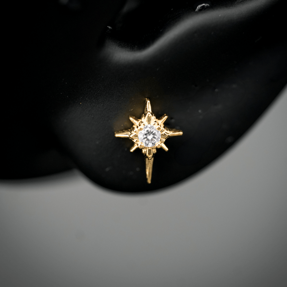 North Star Studs (With Gemstones)