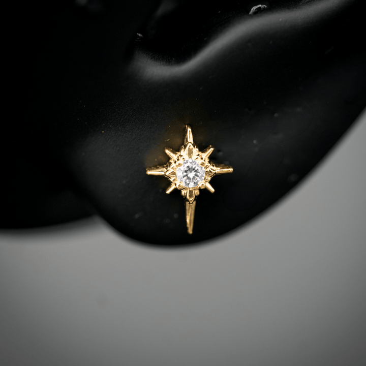 North Star Studs (With Gemstones)