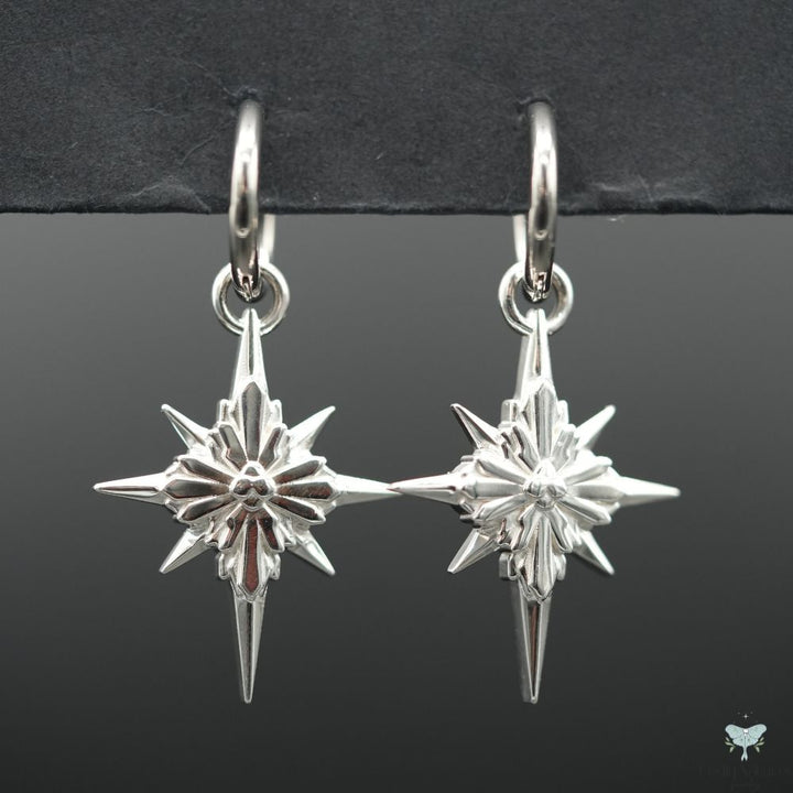 North Star Earrings - Titanium Hoops (Without Gemstones)
