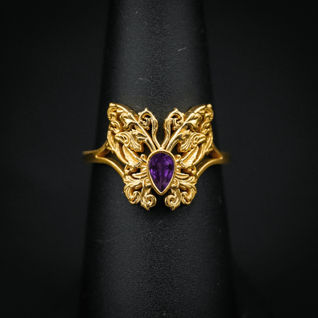 PAYMENT PLAN Amethyst Rococo Butterfly Ring