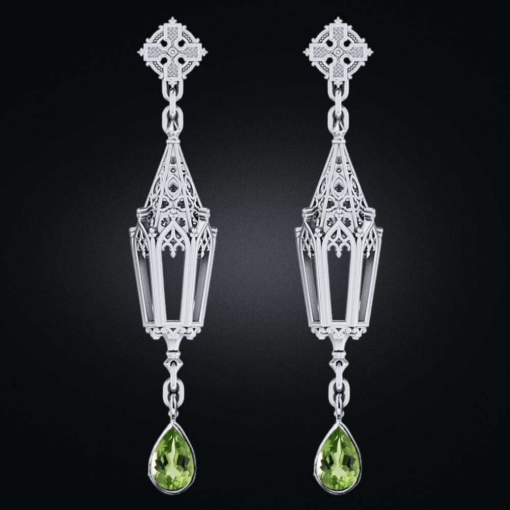 Peridot Sterling Silver Lantern Earrings