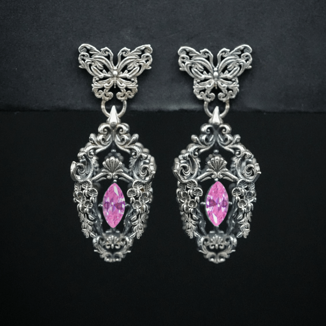 Wisteria Lantern Earrings (Butterfly Studs)