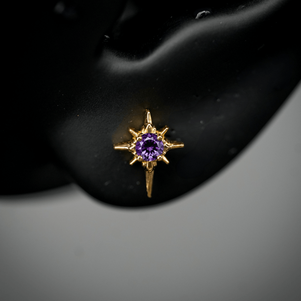 North Star Studs (With Gemstones)