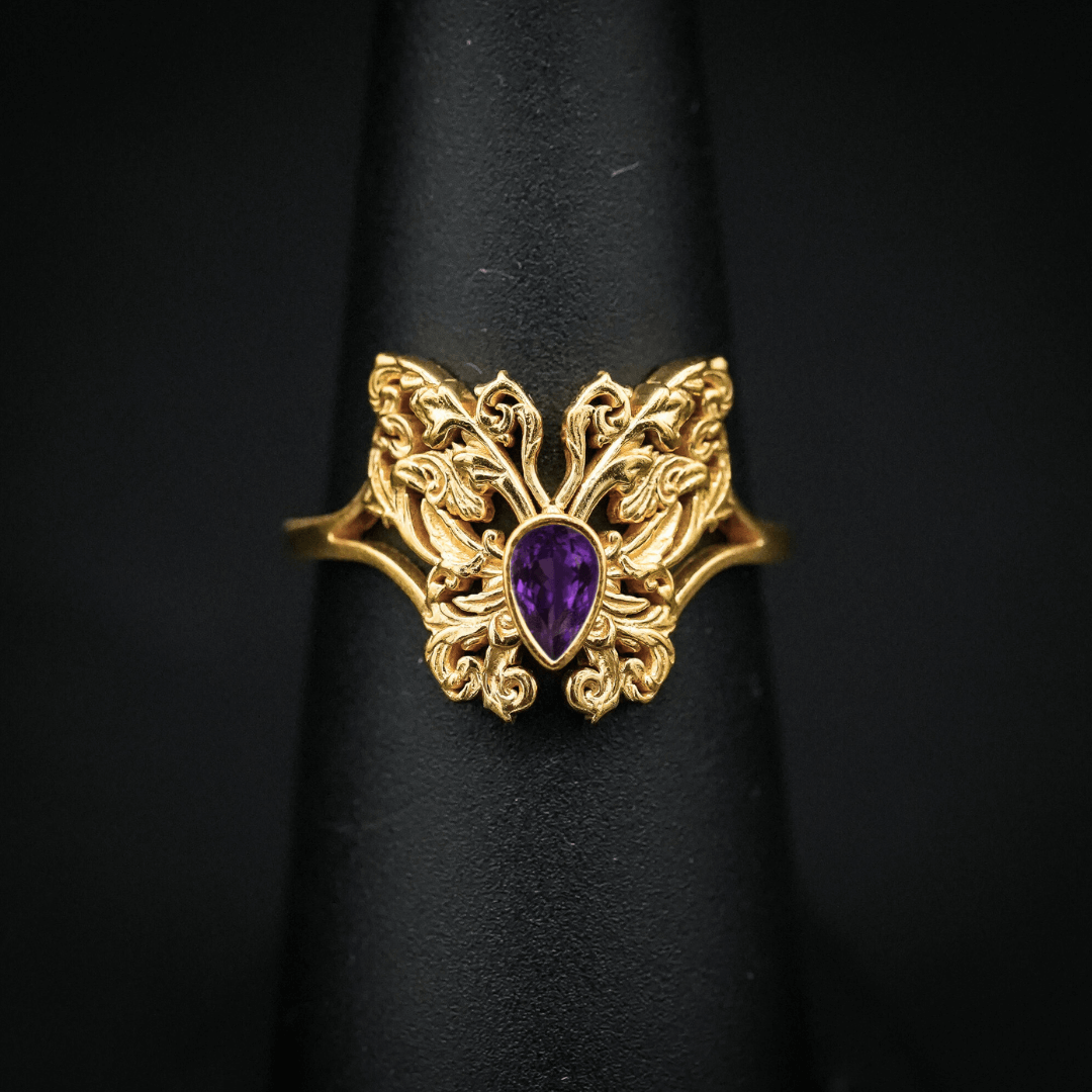 PAYMENT PLAN Amethyst Rococo Butterfly Ring