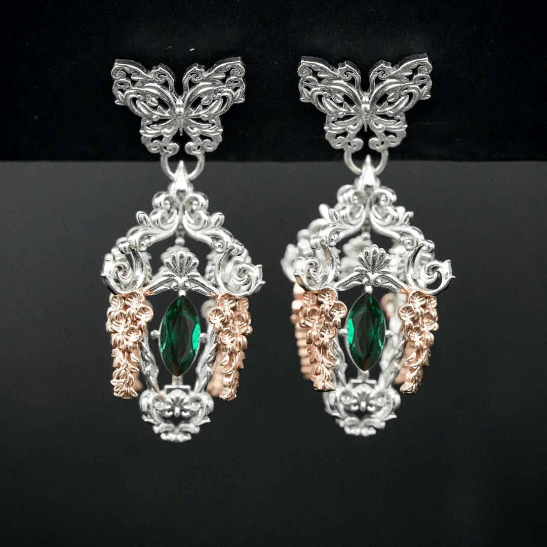 PAYMENT PLAN Wisteria Lantern Earrings (Butterfly Studs)