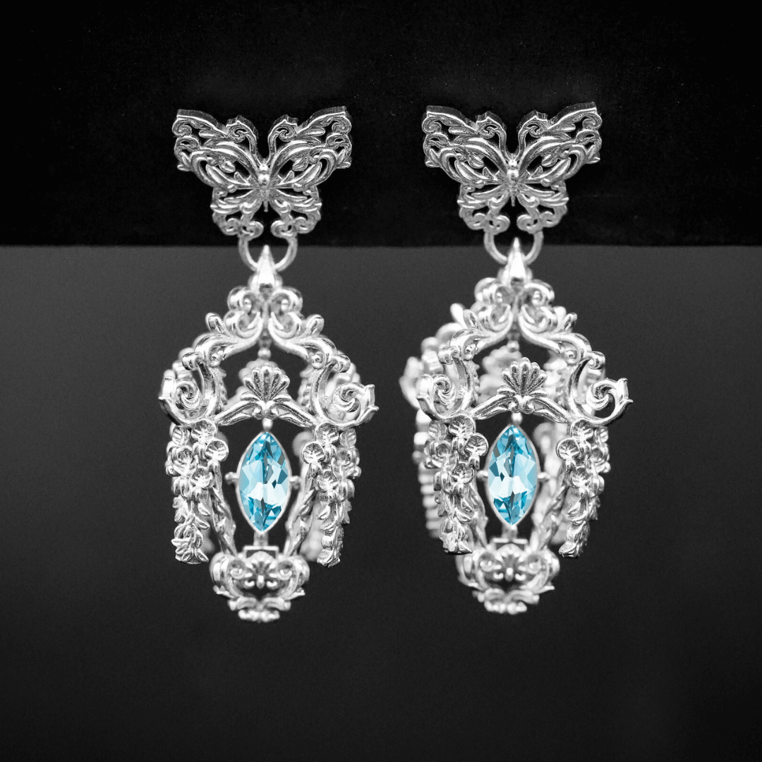 Wisteria Lantern Earrings (Butterfly Studs)